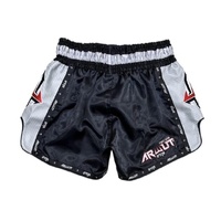 ARWUT - Carbon Edition Muay Thai Shorts - Black/Silver - Extra Small