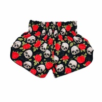 ARWUT - 'Skulls & Roses' Muay Thai Shorts - Extra Small