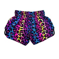 ARWUT - 'Rainbow Leopard' Muay Thai Shorts - Extra Extra Small