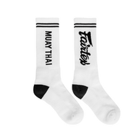 FAIRTEX Socks - White/Green - US9-10