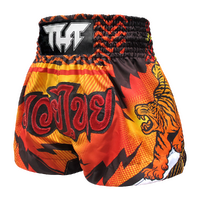 TUFF - Orange Double Tiger Thai Boxing Shorts - Small