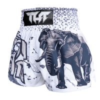 TUFF - White War Elephant Thai Boxing Shorts - Extra Extra Large