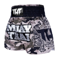 TUFF - Grey Camouflage Thai Boxing Shorts - Large