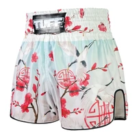 TUFF - 'The Red Crane' High-Cut Retro Muay Thai Shorts - Extra Large
