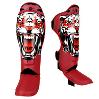 TUFF - Tiger MMA Shin Guards - Red/Medium