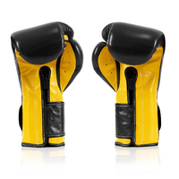 FAIRTEX - "Heavy Hitter" Mexican Style Boxing Gloves (BGV9) - Black/Yellow-16oz