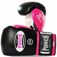 PUNCH - Trophy Getters Boxing Gloves - Black/16oz 