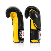 FAIRTEX - "Heavy Hitter" Mexican Style Boxing Gloves (BGV9) - Black/Yellow-16oz