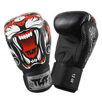 TUFF - Tiger Boxing Gloves - Black/16oz