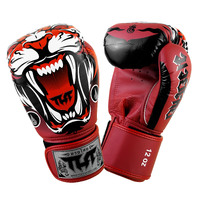 TUFF - Tiger Boxing Gloves - Red/16oz