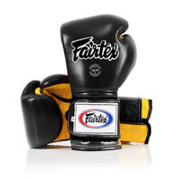 FAIRTEX - "Heavy Hitter" Mexican Style Boxing Gloves (BGV9) - Black/Yellow-16oz
