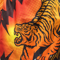 TUFF - Orange Double Tiger Thai Boxing Shorts - Small