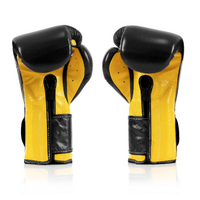 FAIRTEX - "Heavy Hitter" Mexican Style Boxing Gloves (BGV9) - Black/Yellow-16oz