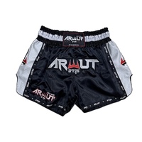 ARWUT - Carbon Edition Muay Thai Shorts - Black/Silver