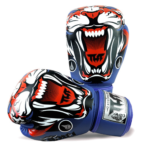 TUFF - Tiger Boxing Gloves - Blue/12oz