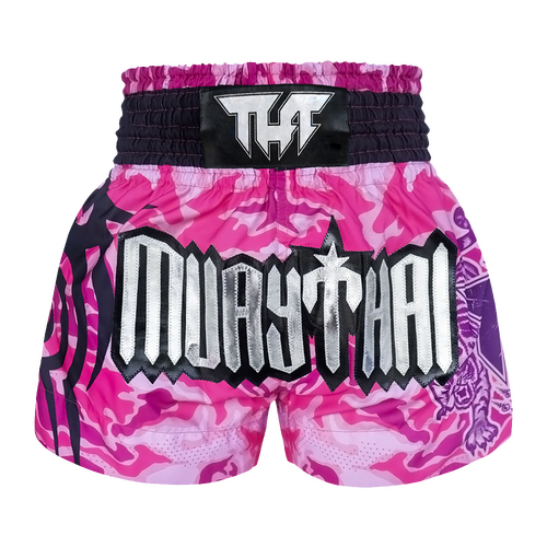 TUFF - Pink Camouflage Thai Boxing Shorts - Small