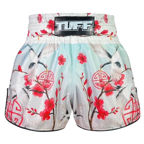TUFF - 'The Red Crane' High-Cut Retro Muay Thai Shorts - Extra Large